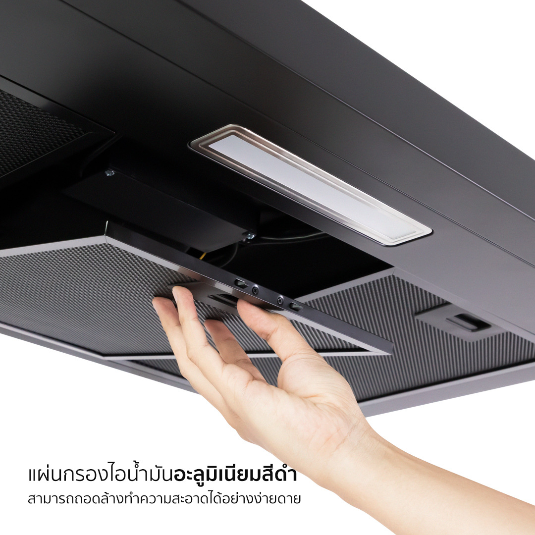 ชุดเซต เตาฝังแก๊ส 2 หัว + เครื่องดูดควันติดผนัง  + อ่างล้างจานสแตนเลส EVE HC-SHADOW-90 PLUS +  HB73-B789G/BG + OPTIMAS 750/500 ขนาด 75 ซม. _9